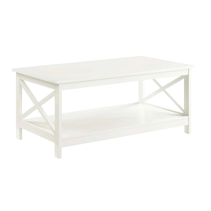 Coffee Table with Storage Shelf and X-Shaped Sides