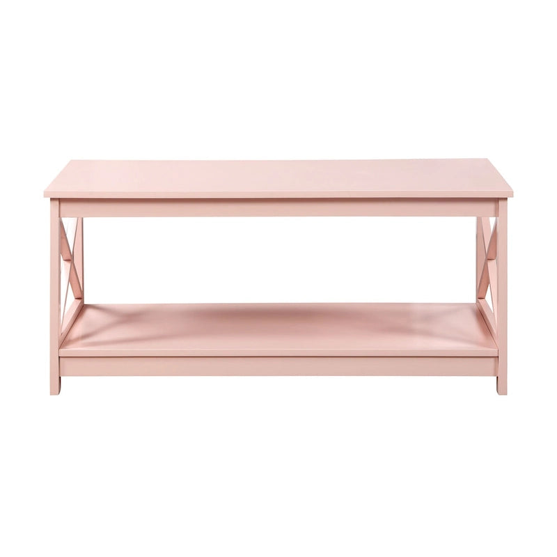 Coffee Table with Storage Shelf and X-Shaped Sides
