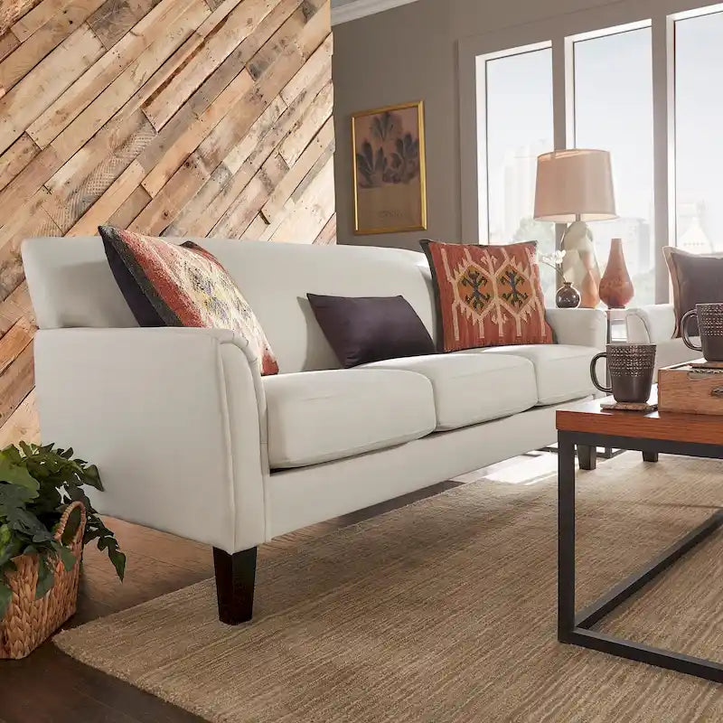 Upholstered Sofa with Flared Arms and Removable Seat Cushions