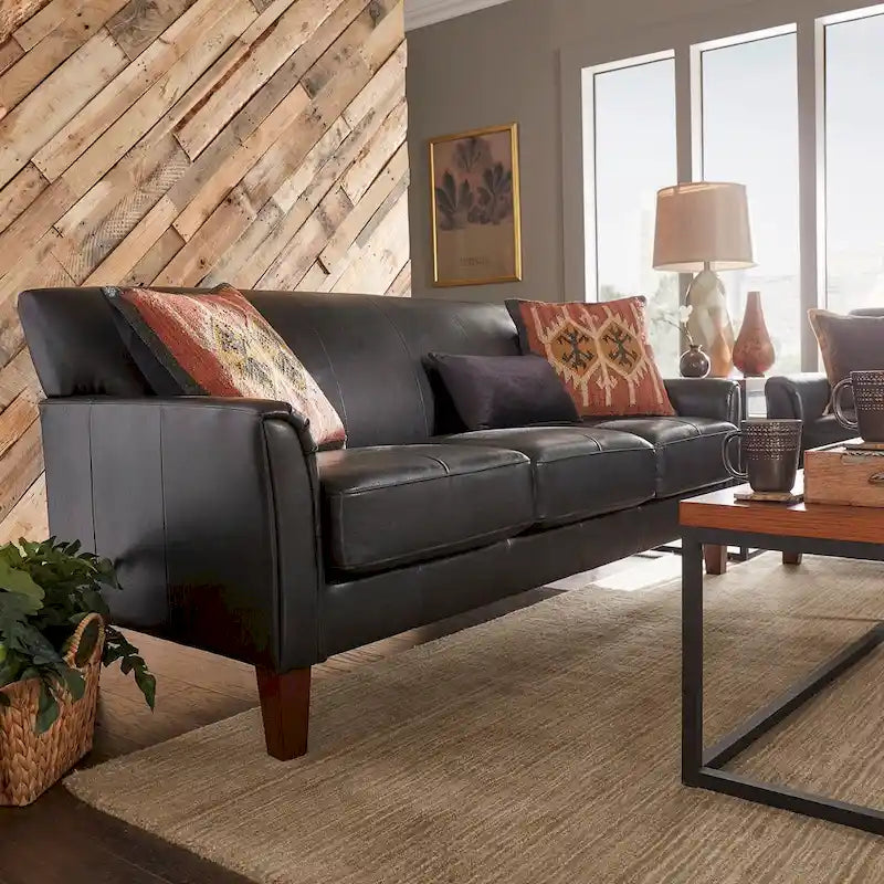 Upholstered Sofa with Flared Arms and Removable Seat Cushions