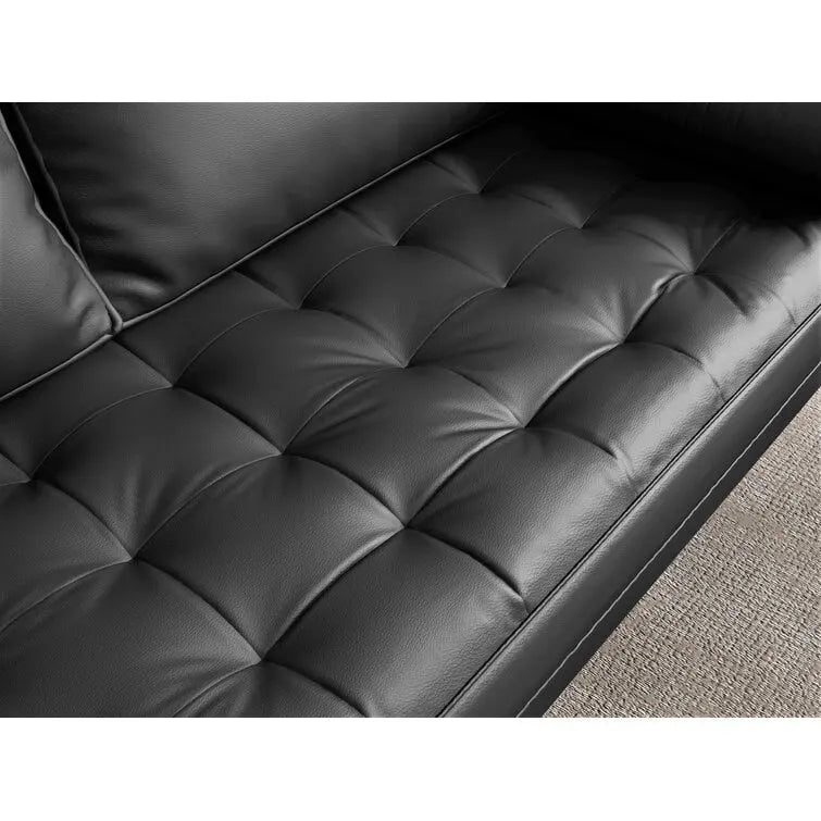 70-Inch Faux Leather Square Arm Sofa
