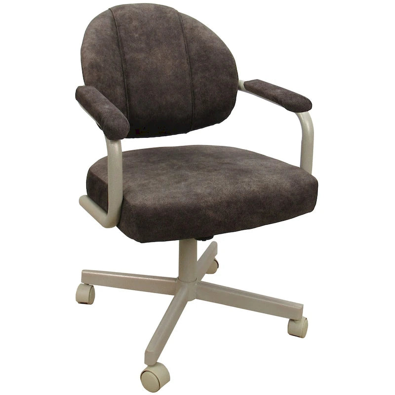 Upholstered Swivel Tilt Dining Chair with Wheels