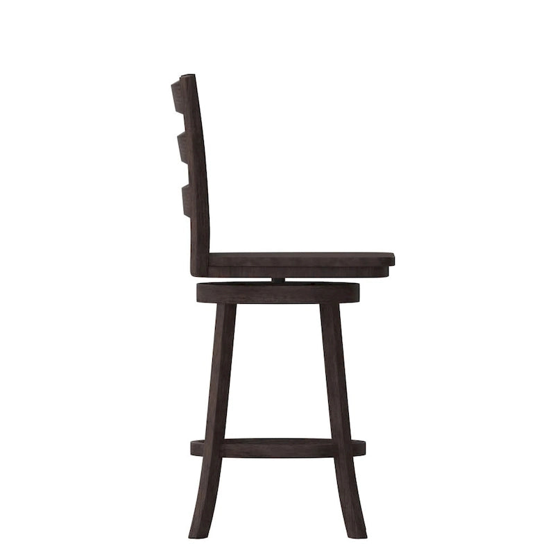 Wooden Ladderback Swivel Counter-Height Stool
