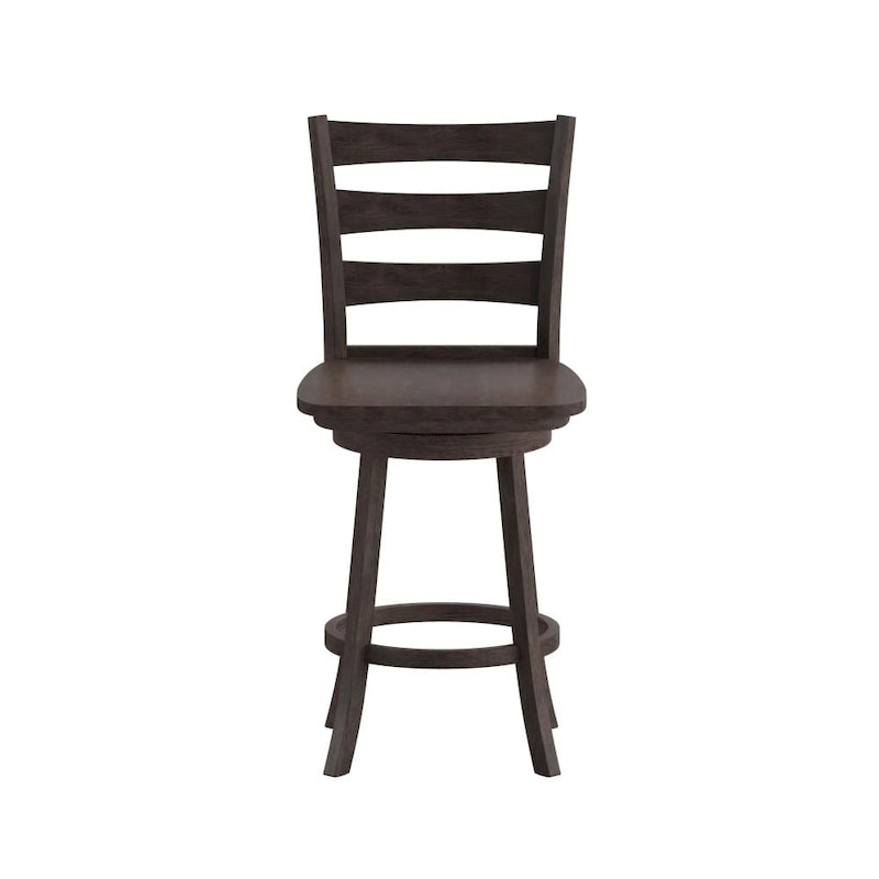 Wooden Ladderback Swivel Counter-Height Stool