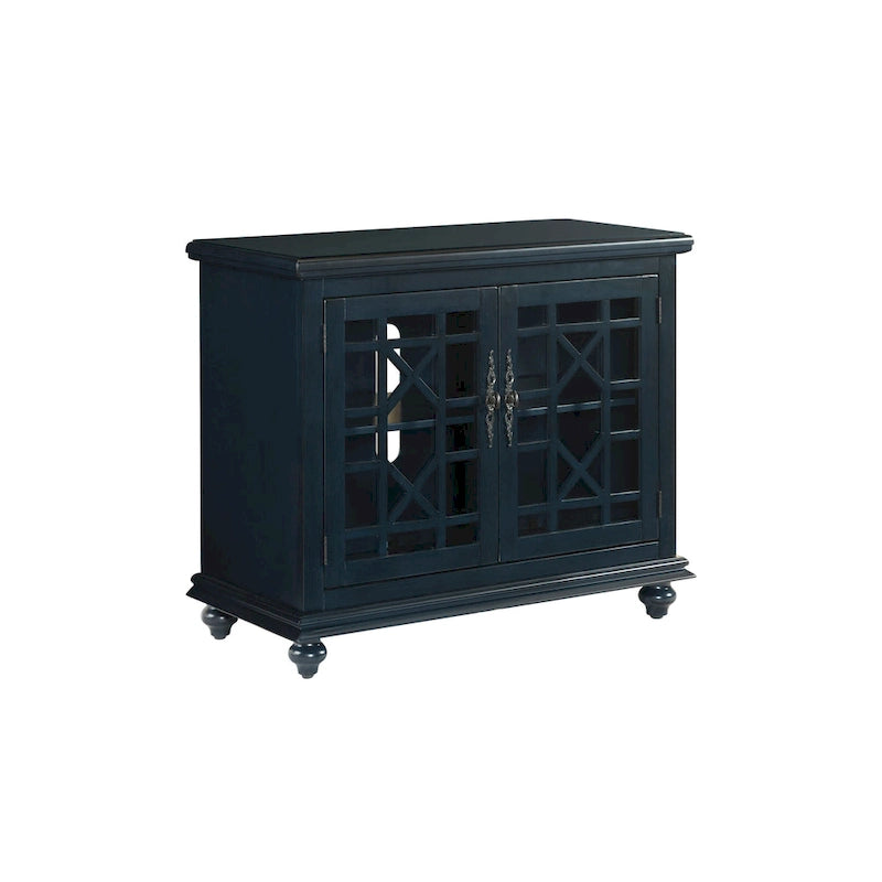 38-Inch TV Stand with Glass Doors and Adjustable Shelf