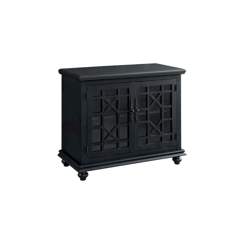 38-Inch TV Stand with Glass Doors and Adjustable Shelf