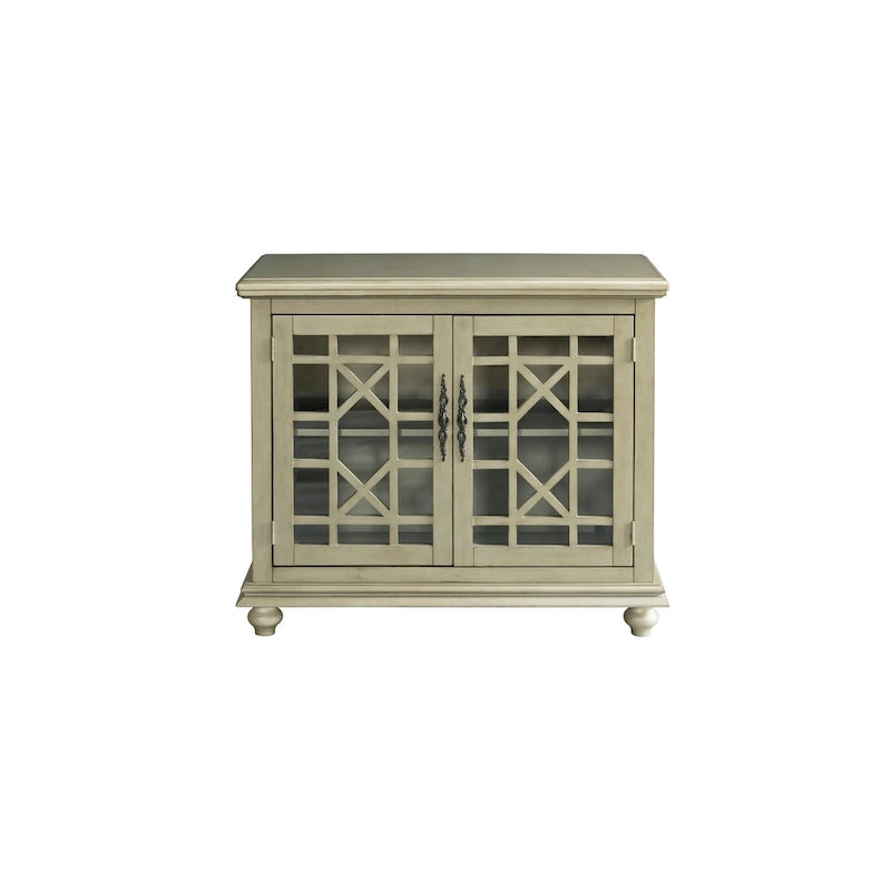 38-Inch TV Stand with Glass Doors and Adjustable Shelf