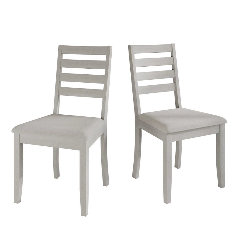 Wooden Ladder-Back Dining Chairs with Cushioned Seats (Set of 2)