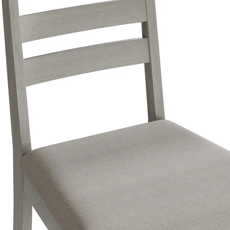 Wooden Ladder-Back Dining Chairs with Cushioned Seats (Set of 2)