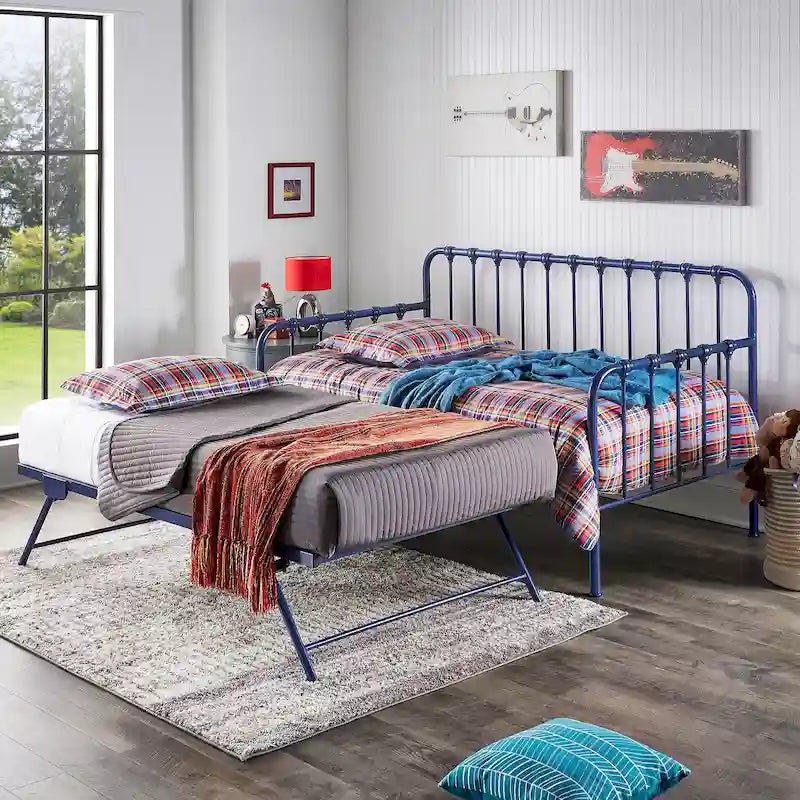 Metal Daybed with Lift-Up Trundle