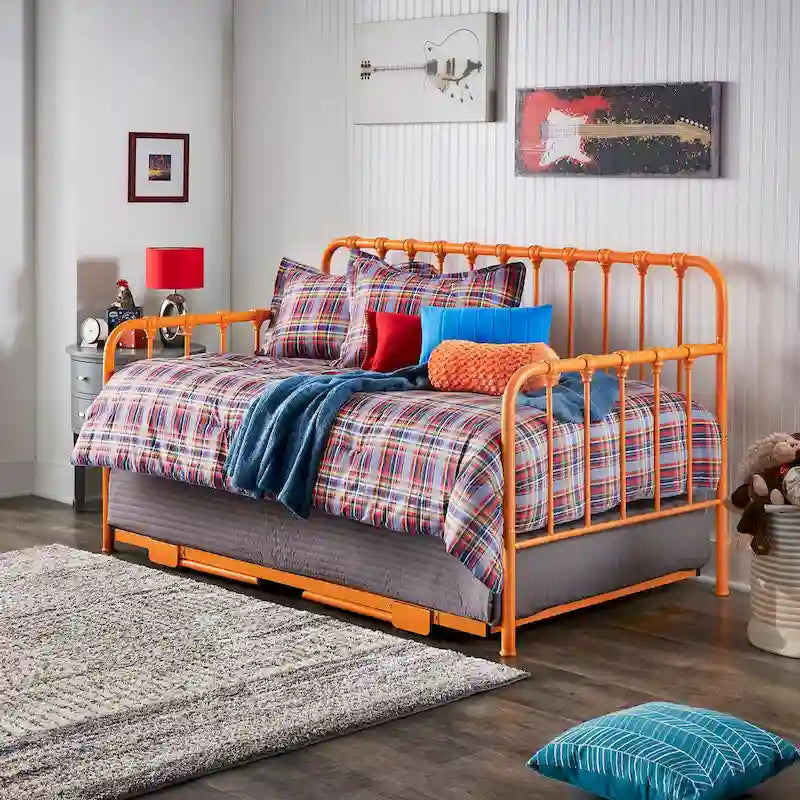 Letto da giorno in metallo con letto estraibile sollevabile