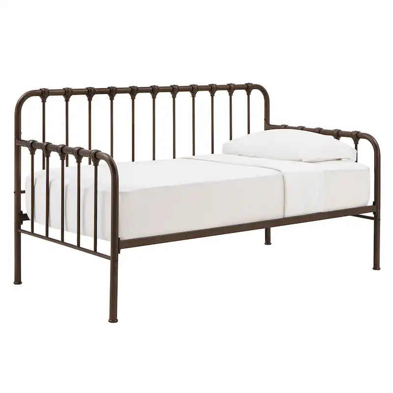 Letto da giorno in metallo con letto estraibile sollevabile