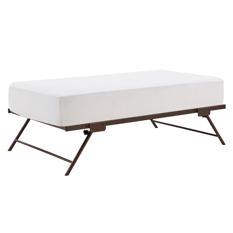 Letto da giorno in metallo con letto estraibile sollevabile