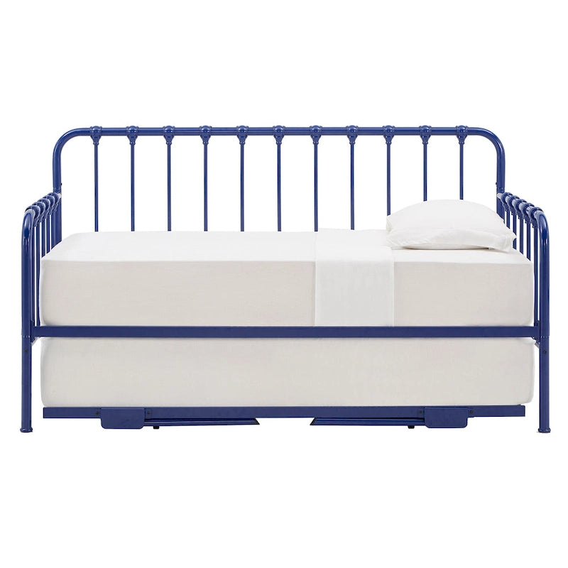 Letto da giorno in metallo con letto estraibile sollevabile