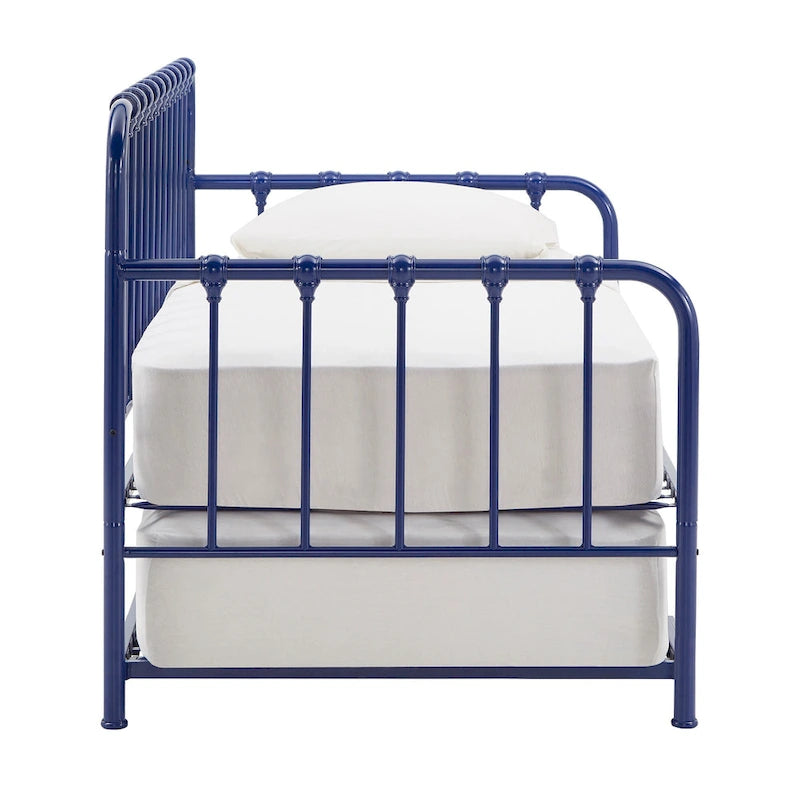 Letto da giorno in metallo con letto estraibile sollevabile