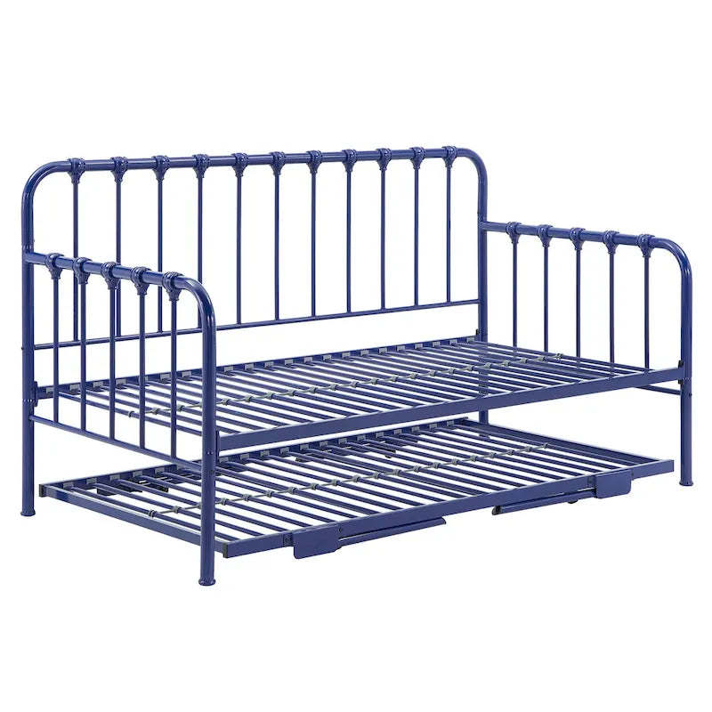 Letto da giorno in metallo con letto estraibile sollevabile