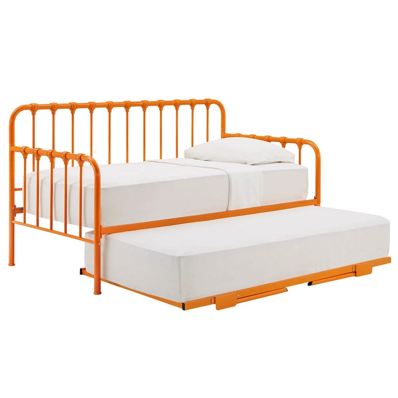 Letto da giorno in metallo con letto estraibile sollevabile
