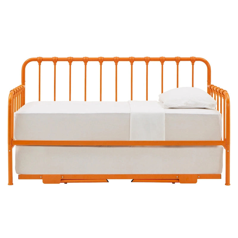 Letto da giorno in metallo con letto estraibile sollevabile