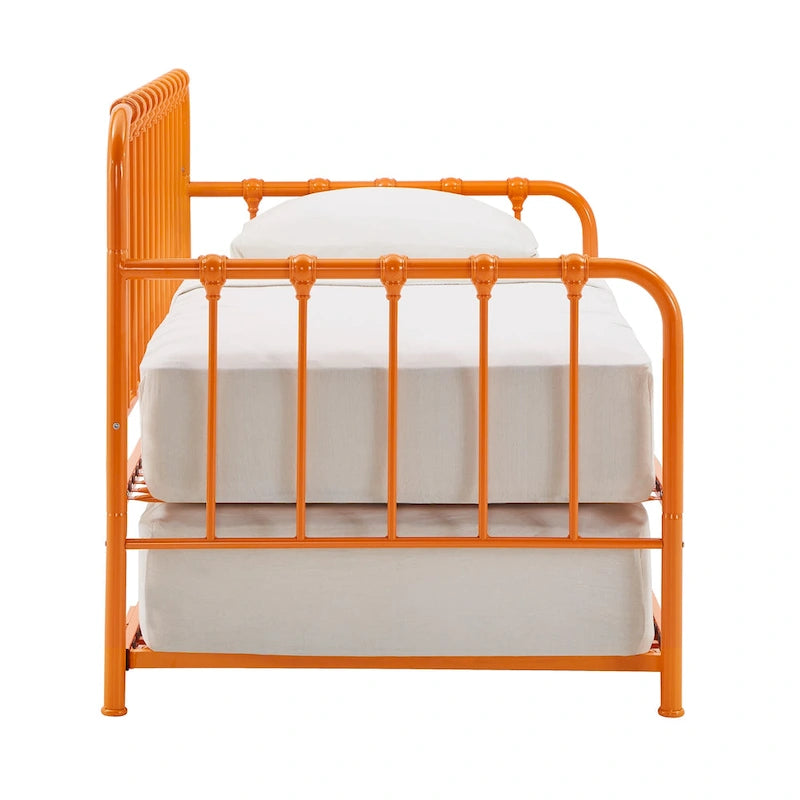 Letto da giorno in metallo con letto estraibile sollevabile