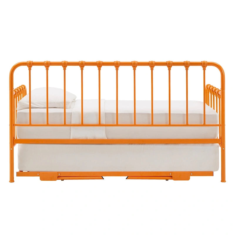 Letto da giorno in metallo con letto estraibile sollevabile