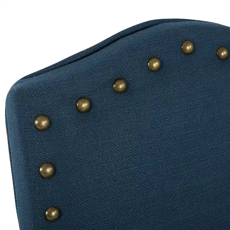 Fabric Upholstered Dining Chairs with Nailhead Trim, Set of 2