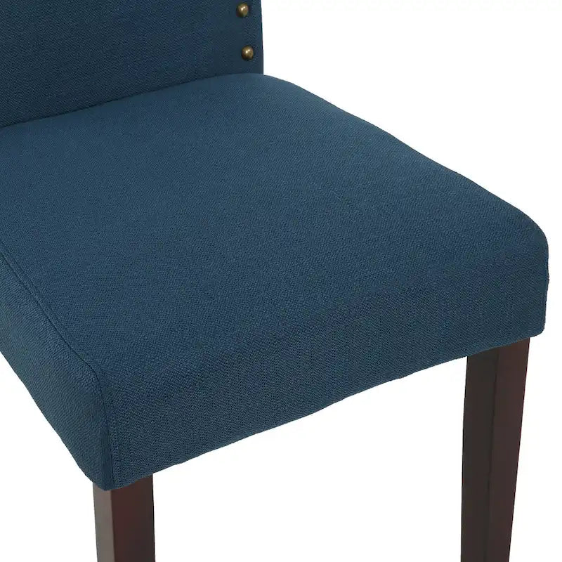 Fabric Upholstered Dining Chairs with Nailhead Trim, Set of 2