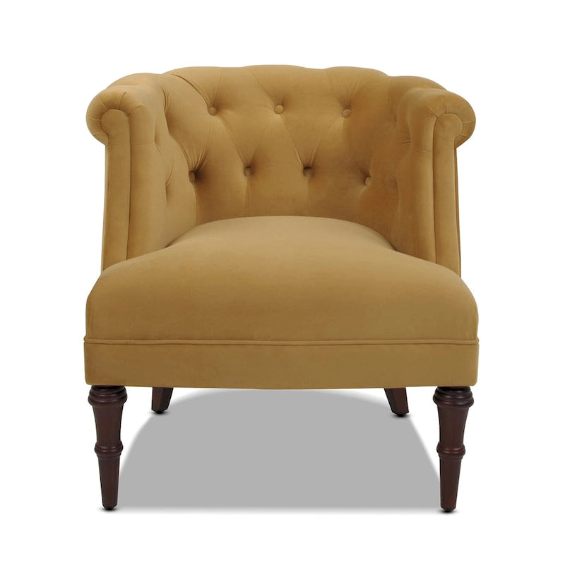 Tufted Rolled-Arm Accent Chair