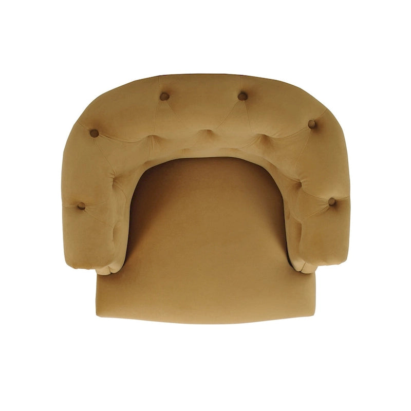 Tufted Rolled-Arm Accent Chair