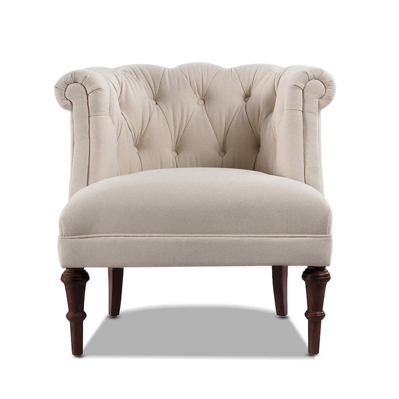 Tufted Rolled-Arm Accent Chair