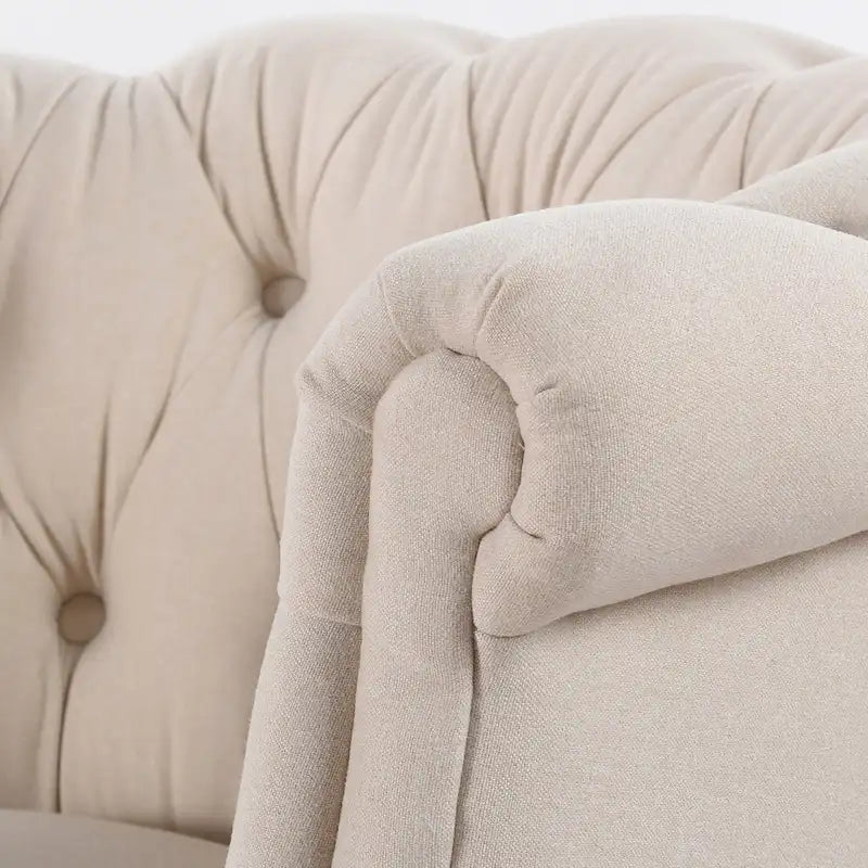 Tufted Rolled-Arm Accent Chair
