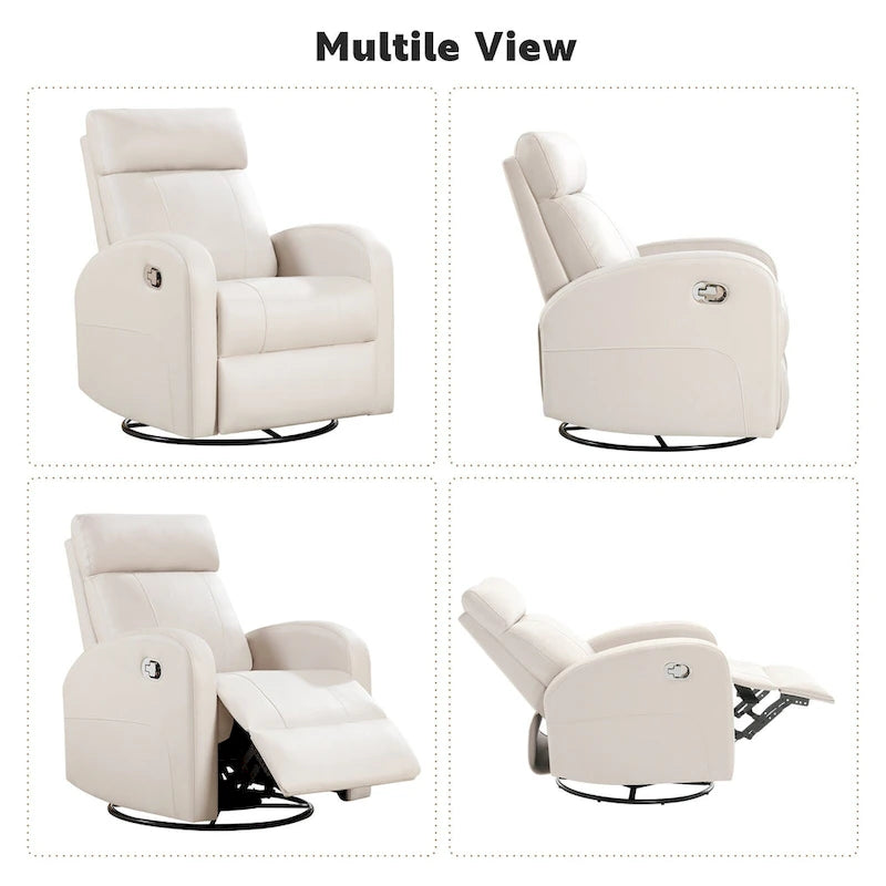 Moderne Schaukel- und Relaxsessel aus Kunstleder, 2er-Set