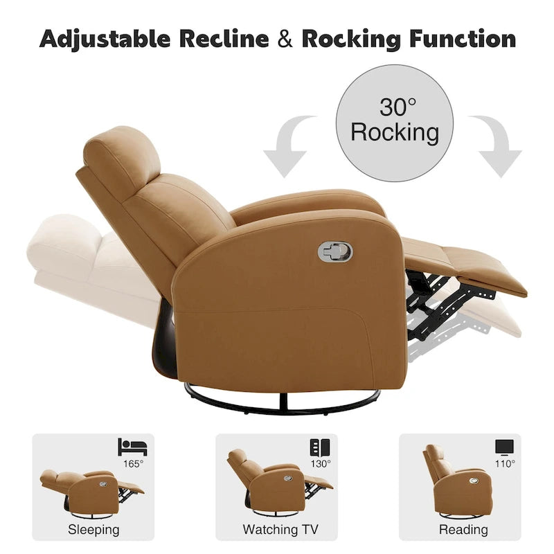 Moderne Schaukel- und Relaxsessel aus Kunstleder, 2er-Set