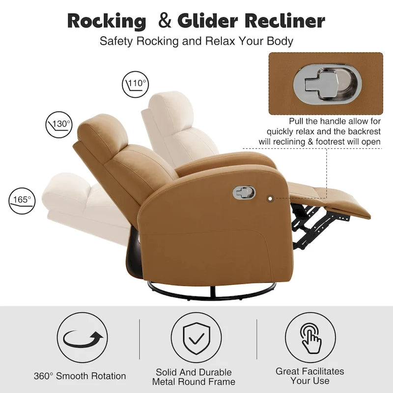 Moderne Schaukel- und Relaxsessel aus Kunstleder, 2er-Set