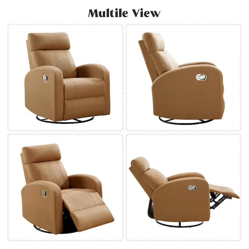 Moderne Schaukel- und Relaxsessel aus Kunstleder, 2er-Set