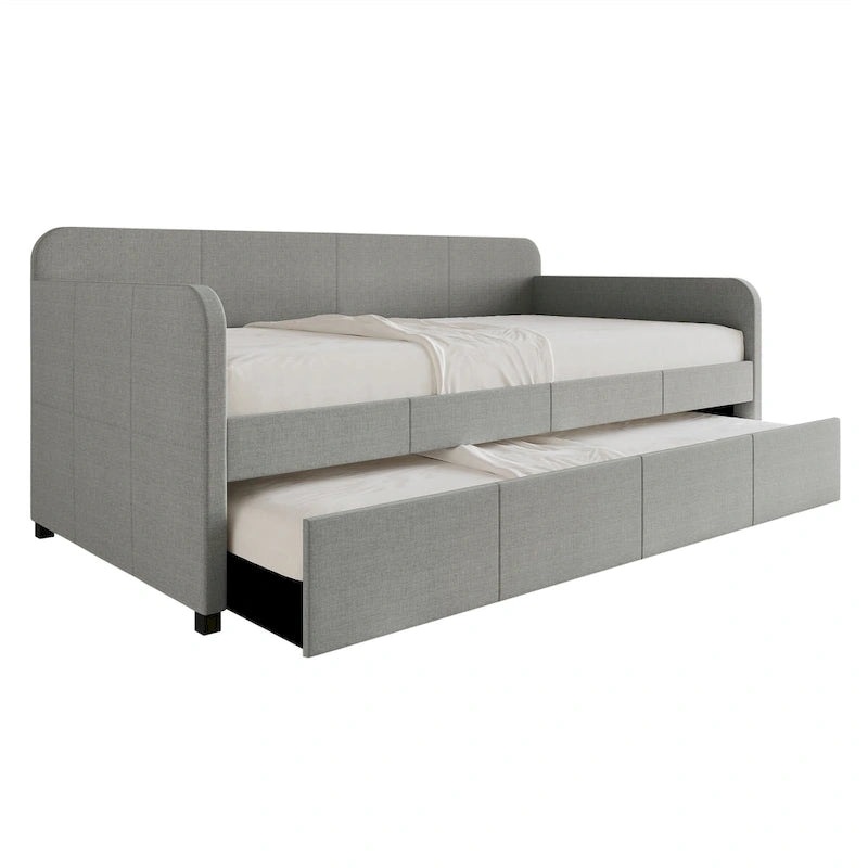 Twin Size Upholstered Daybed with Trundle