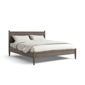 Letto a piattaforma Queen in legno con testiera a pannelli