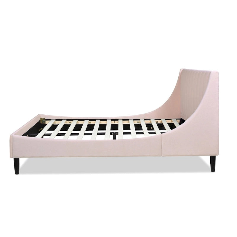 Čalouněná postel s roštem a vertikálním kanálkovým prošitím