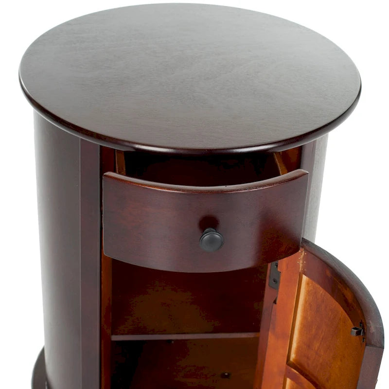 Grey Swivel Storage Accent Table - 18W x 18D x 26H