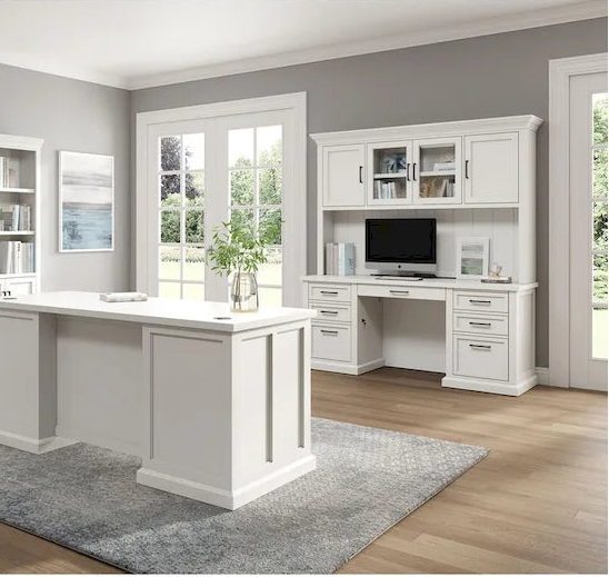White Wood Storage Hutch with Doors, Fully Assembled