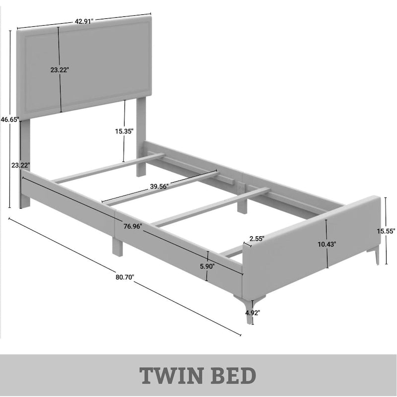 Minimalist Upholstered Velvet Bed with Gold Accent