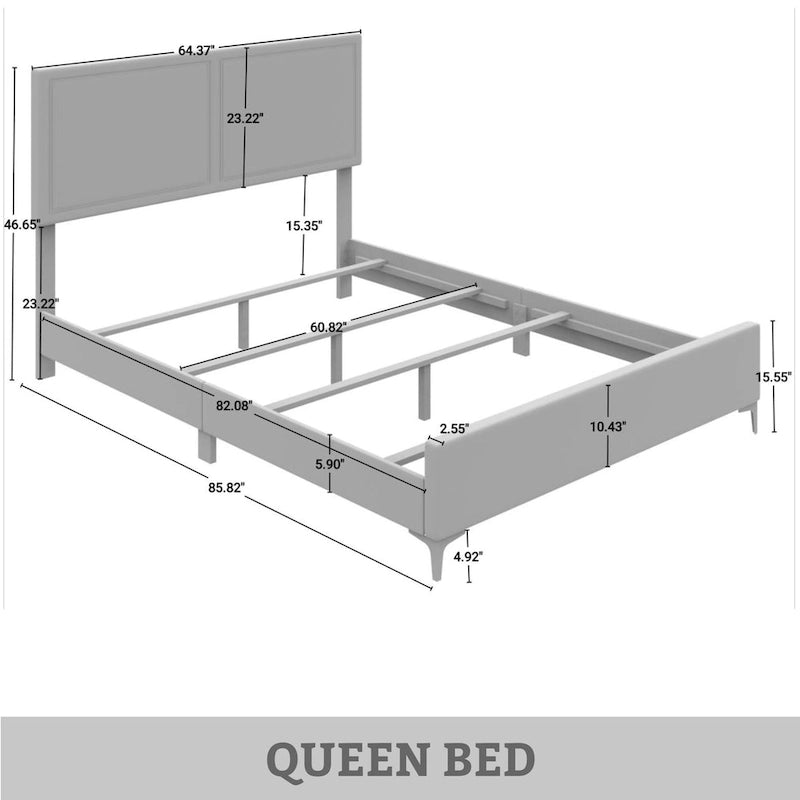 Minimalist Upholstered Velvet Bed with Gold Accent