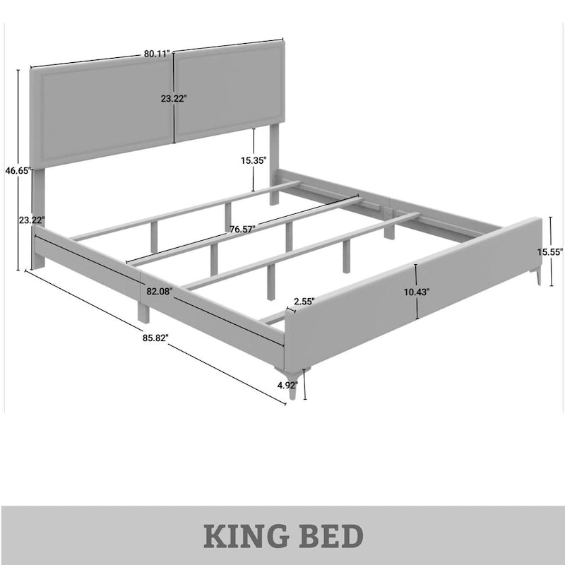 Minimalist Upholstered Velvet Bed with Gold Accent