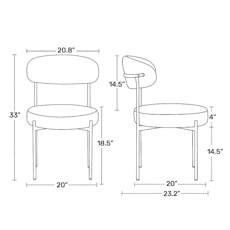 Sedie da pranzo Sherpa con schienale curvo stile Mid-Century (set di 4)