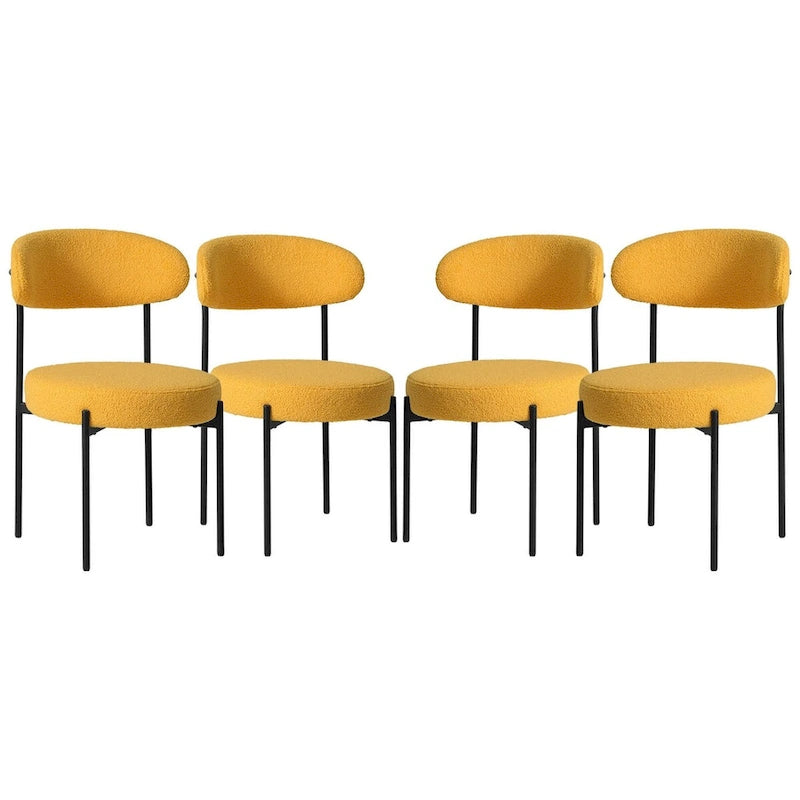 Sedie da pranzo Sherpa con schienale curvo stile Mid-Century (set di 4)