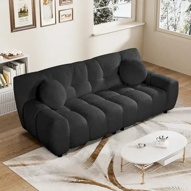 2-Seat Deep Seat Upholstered Sofa for Living Room or Bedroom