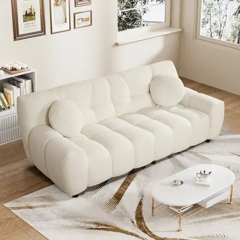 2-Seat Deep Seat Upholstered Sofa for Living Room or Bedroom
