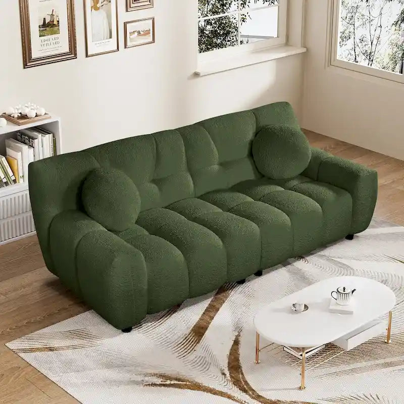 2-Seat Deep Seat Upholstered Sofa for Living Room or Bedroom