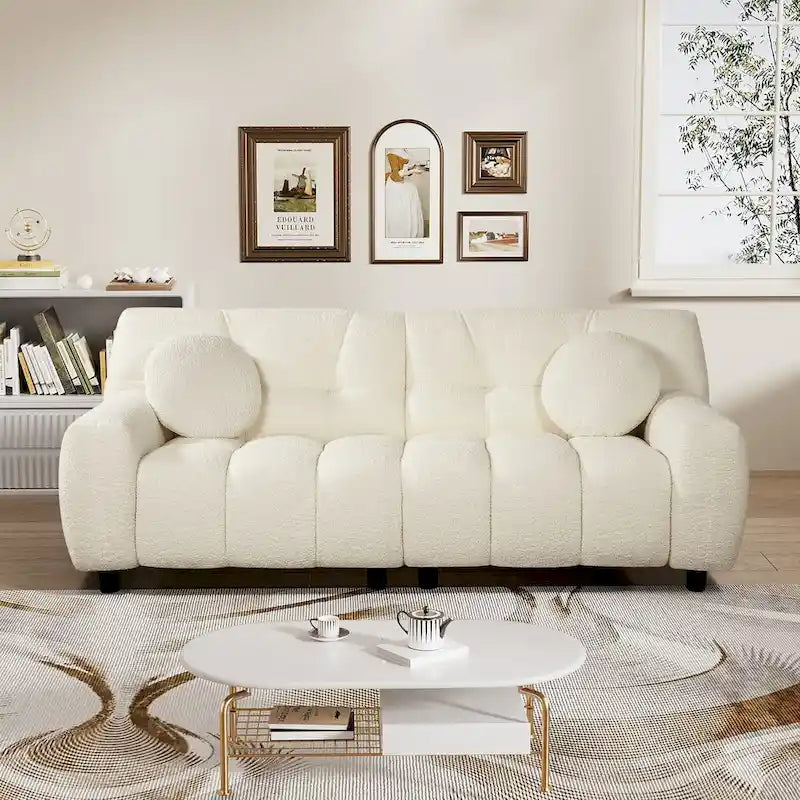 2-Seat Deep Seat Upholstered Sofa for Living Room or Bedroom