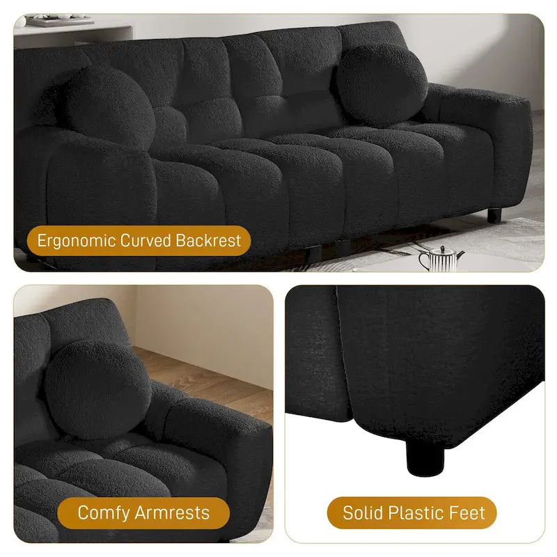 2-Seat Deep Seat Upholstered Sofa for Living Room or Bedroom